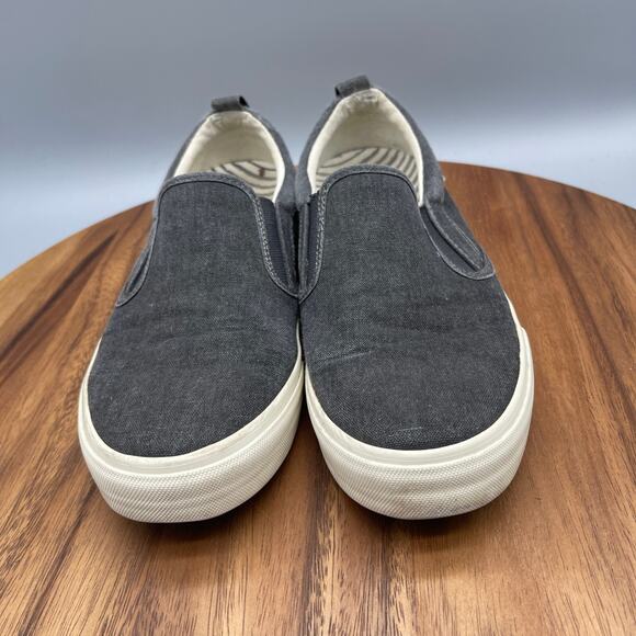 Taos Rubber Soul Shoes Womens Size 8.5 Charcoal Gray Canvas Comfort Slip On - Picture 2 of 8